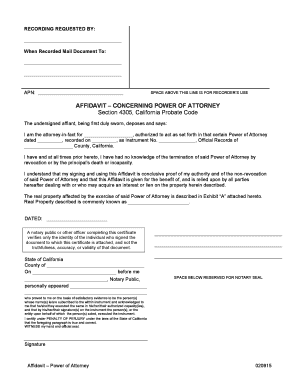 Affidavit Concerning Power of Attorney