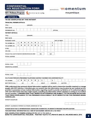 HIV Registration Form