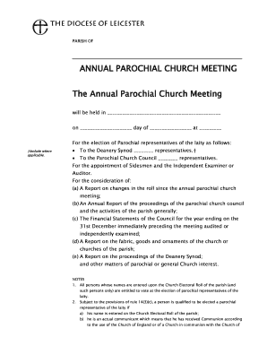 Annual Parochial Church Meeting Notice