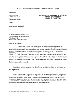 Revocation and Substitution of Power of Attorney