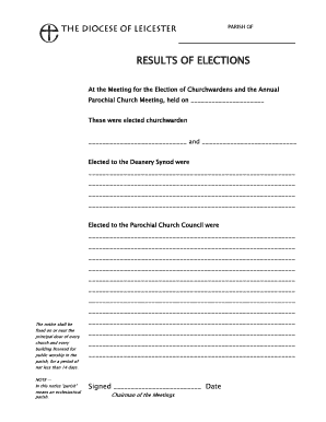 Churchwarden Election Results Notice
