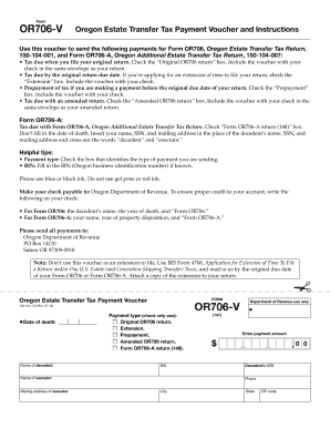 Oregon Estate Transfer Tax Payment Voucher