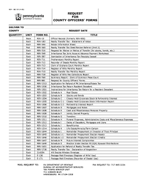 Pennsylvania County Officers' Forms Request