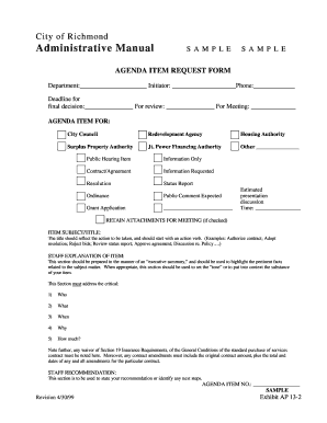 Ap13-2 Agenda Item Request Form Sample - ci richmond ca