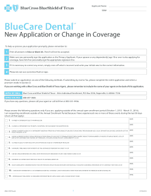 BlueCare Dental Application Form