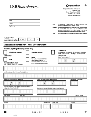 Direct Stock Purchase Plan Enrollment Form
