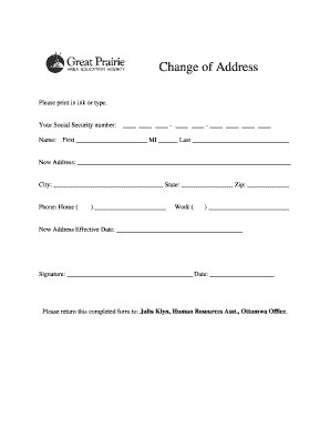 Change of Address Form