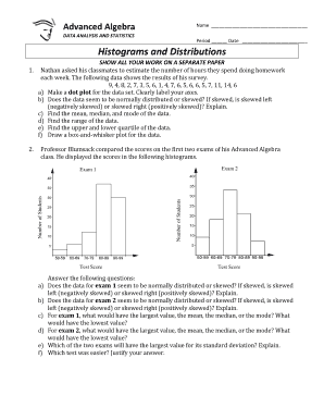 Advanced Algebra Data Analysis Worksheet