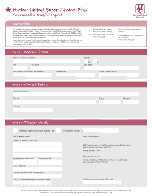Superannuation Transfer Request Form