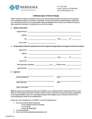 Agent of Record Change Form