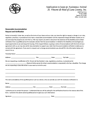 Assistance Animal Request Form
