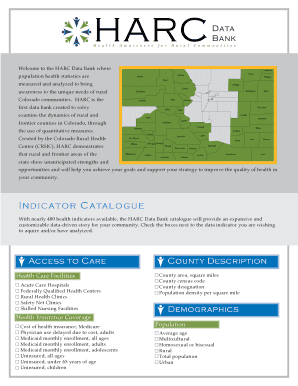 HARC Data Bank Health Indicators Catalogue