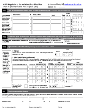 Free and Reduced-Price School Meals Application