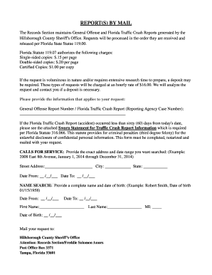 Florida Traffic Crash Report Request Form