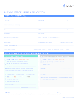 Alumni Bar Review Course Enrollment Application