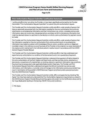 CSHCN Home Health Skilled Nursing Request Form