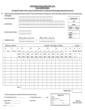 National Insurance Contribution Schedule