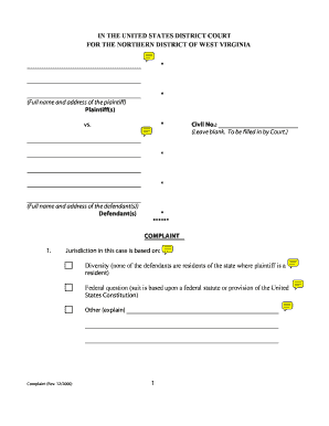 Civil Complaint Form