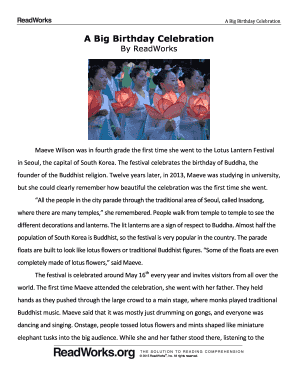 Lotus Lantern Festival Reading Comprehension Quiz