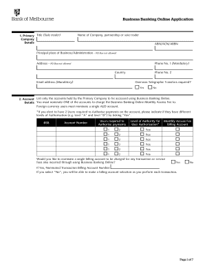 Business Banking Online Application