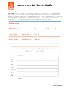 Apartment Move-In & Move-Out Checklist