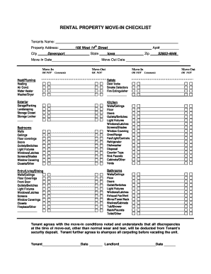 Rental Property Move-In Checklist