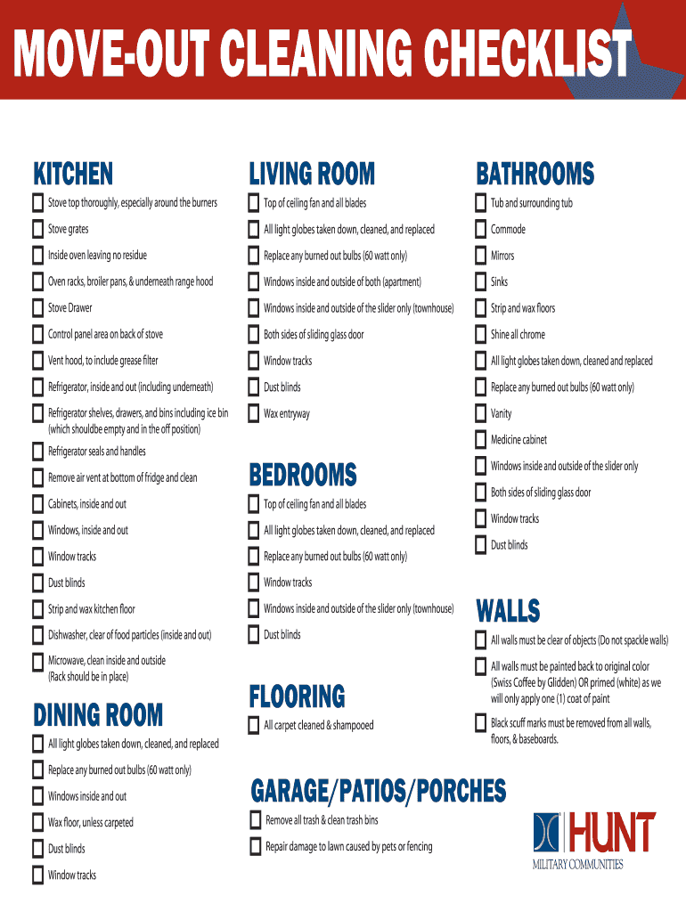 Move-Out Cleaning Checklist Preview on Page 1