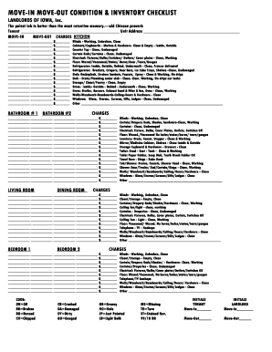 Move-In Move-Out Condition & Inventory Checklist