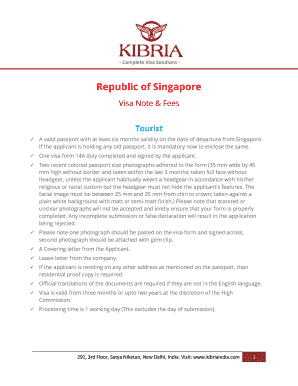 Singapore Visa Application Form 14A