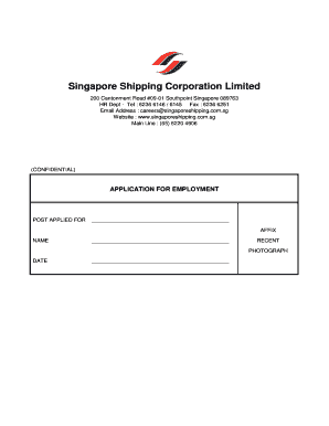 Singapore Shipping Corporation Employment Application