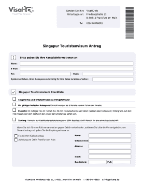 Singapur Touristenvisum Antrag