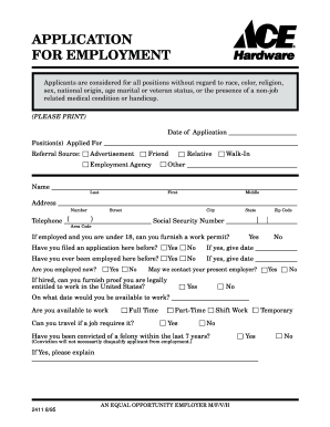 Employment Application Form