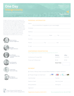 Kingdom Advisors One Day Conference Registration
