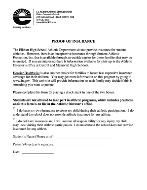 Proof of Insurance Form