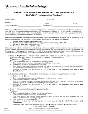 Appeal for Review of Financial Circumstances