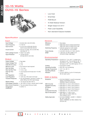 KM 15W - 40W AC-DC pcb mount medical power supply