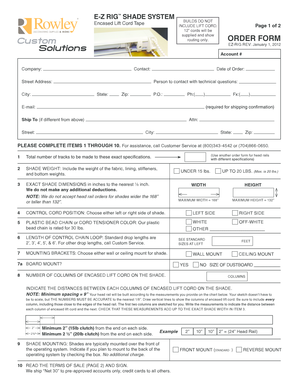 E-Z RIG Shade System Order Form