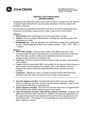 High-Risk Land Exclusion Option Form