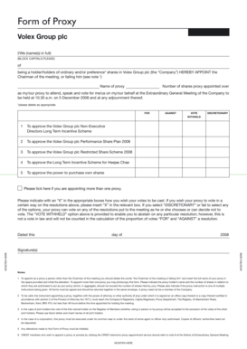 Volex Group Proxy Form