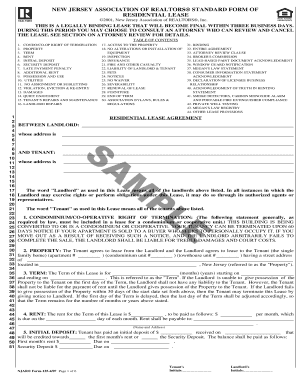 New jersey association of realtors standard form of ... - Dearborn