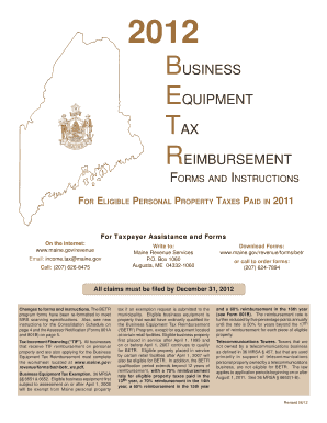 Maine Business Equipment Tax Reimbursement Form