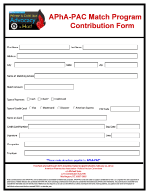 APhA-PAC Contribution Form