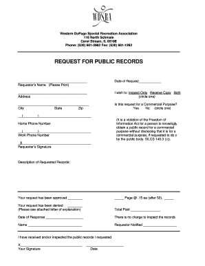 Illinois Public Records Request Form
