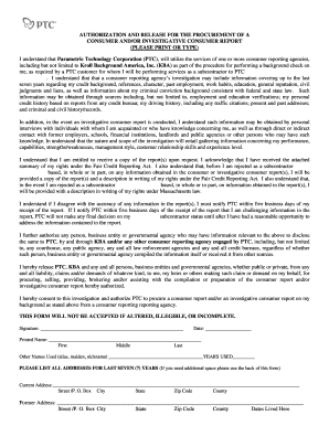 Authorization and Release for Background Check