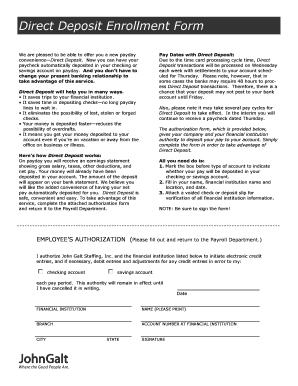 Direct Deposit Enrollment Form