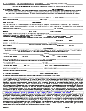 Pan Am Equities Application for Occupancy
