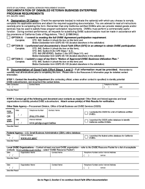 California Disabled Veteran Business Enterprise Program Requirements
