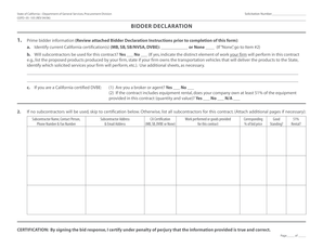 California Bidder Declaration Form