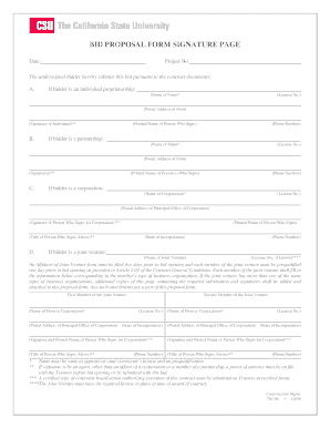 BID PROPOSAL FORM SIGNATURE PAGE - Bidsync.com