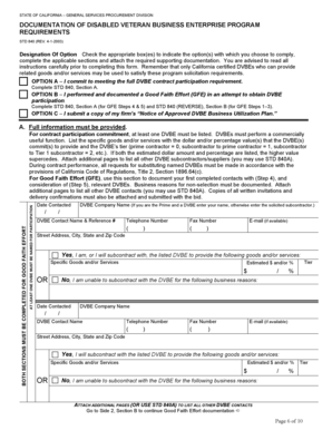 California Disabled Veteran Business Enterprise Form